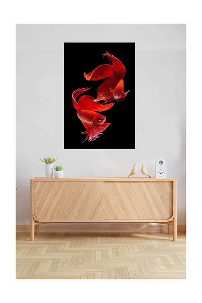 pixartsanat Red Beta Fish Pixart Art Diamond Mosaic Painting Diamond Turkey 40*60
