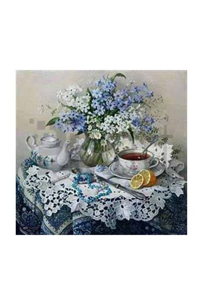 pixartsanat Five Tea Preparation Pixart Art Diamond Mosaic Painting Diamond Türkiye 53*51