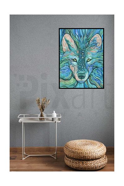 pixartsanat Wolf Among Patterns Pixart Art Diamond Mosaic Painting Diamond Türkiye 50*68