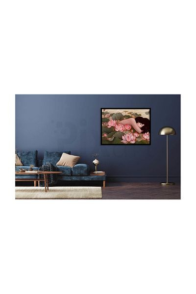 pixartsanat Girl Sleeping in Flowers Pixart Art Diamond Mosaic Painting Diamond Türkiye66*51