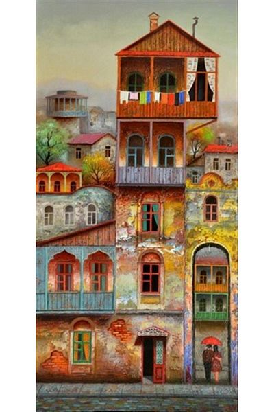 pixartsanat Diamond Colored Old Building - Pixart Art Mosaic Painting, Turkey 31*71