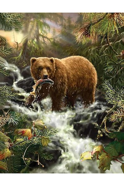pixartsanat Bears 30x40 cm PixArt Art Diamond Mosaic Painting Diamond Turkey