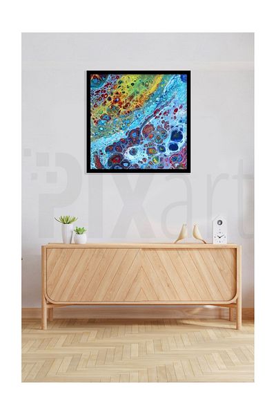 pixartsanat Blue Pattern Pixart Art Diamond Mosaic Painting Diamond Turkey 83*81