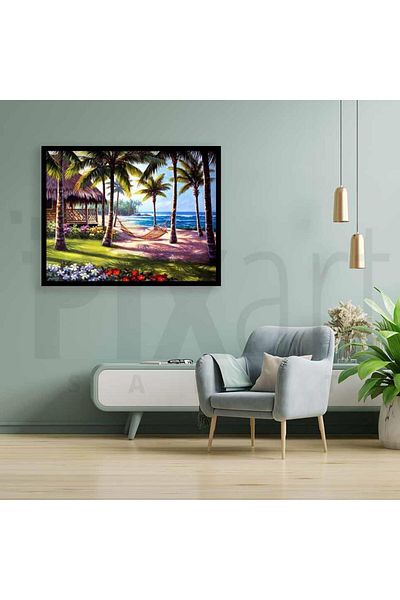 pixartsanat Coconut Tree 40*50 PixArt Art Diamond Mosaic Painting Diamond Turkey