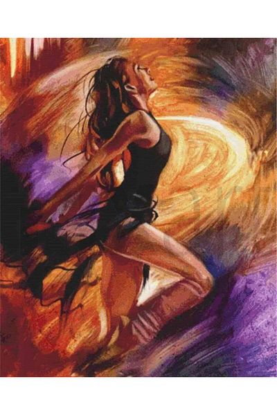 pixartsanat Ballerina in Colors - 40x50 Pixart Art Diamond Mosaic Painting Diamond - Turkey