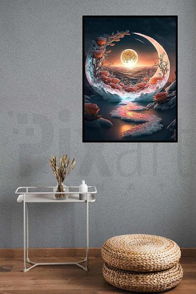 pixartsanat Roses Moon 30 * 40 Cm Pixart Art Diamond Mosaic Painting Diamond Turkey
