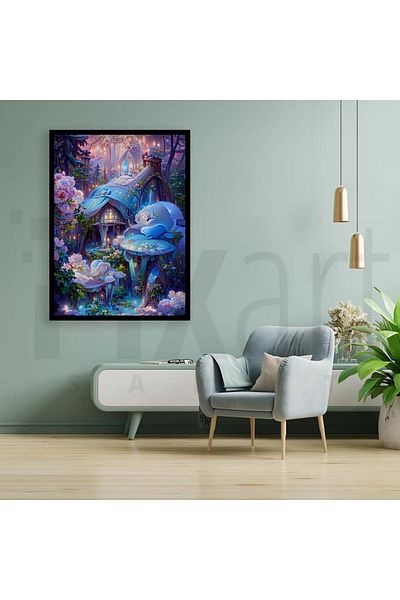 pixartsanat Fairy Tale House 30*40 PixArt Art Diamond Mosaic Painting Diamond Turkey