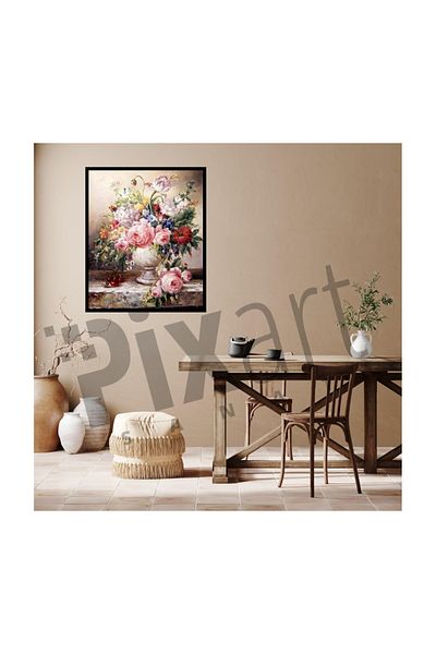 pixartsanat Beauty of Roses Pixart Art Diamond Mosaic Painting Diamond Turkey 63*76