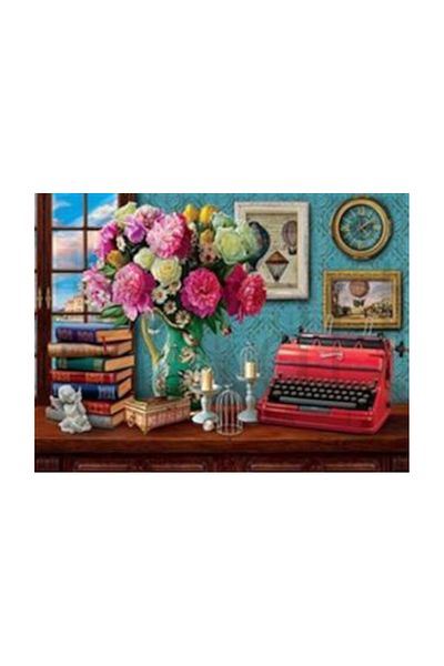 pixartsanat Red Typewriter Pixart Art Diamond Mosaic Painting Diamond Türkiye 68*53