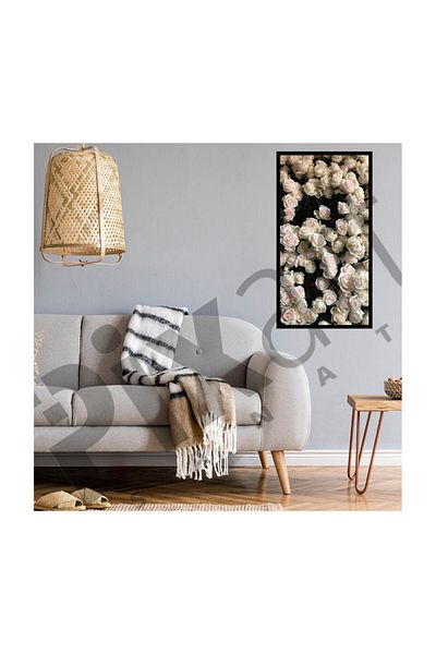 pixartsanat White Roses Pixart Art Diamond Mosaic Painting Diamond Turkey 38*64