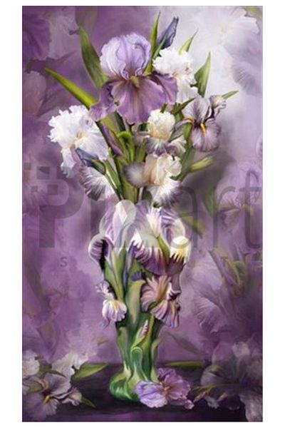 pixartsanat White and Lilac's Beautiful Harmony Pixart Art Diamond Mosaic Painting Diamond Turkey 38*63