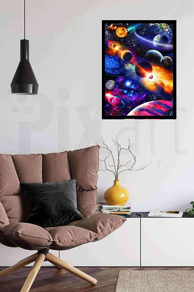 pixartsanat Galaxy 60*40cm Pixart Art Diamond Mosaic Painting Diamond Turkey