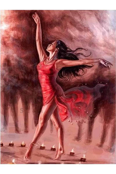 pixartsanat Dancing Woman 40*60 PixArt Art Diamond Mosaic Painting Diamond Turkey