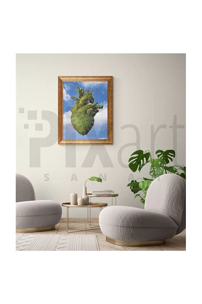pixartsanat Cactus Heart Pixart Art Diamond Mosaic Painting Diamond Turkey 43*58