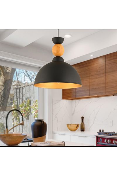 LÂDEN AYDINLATMA Ym-7 Black Chandelier Single Pendant Lamp Living Room Kitchen Hairdresser Cafe Lamp Decorative Lighting Patisserie