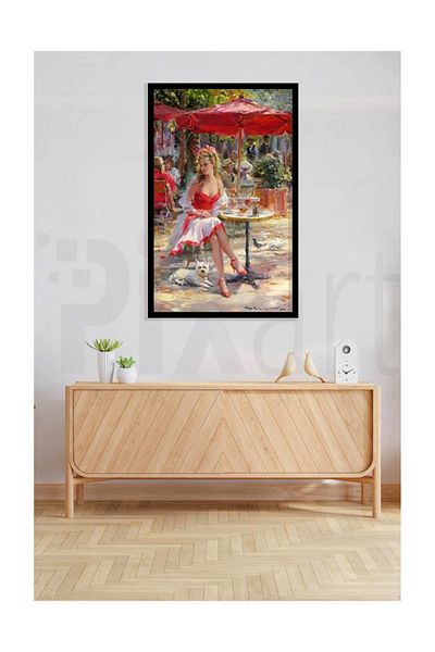 pixartsanat Woman Under the Umbrella on the Beach Pixart Art Diamond Mosaic Painting Diamond Türkiye 45*68