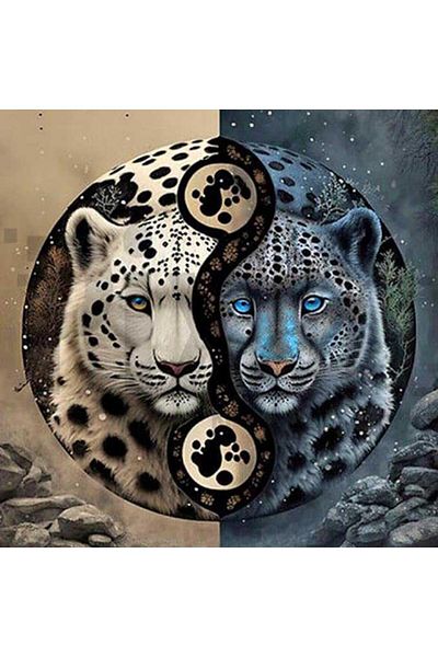 pixartsanat Colorful Leopard 50x50 PixArt Art Diamond Mosaic Painting Diamond Turkey