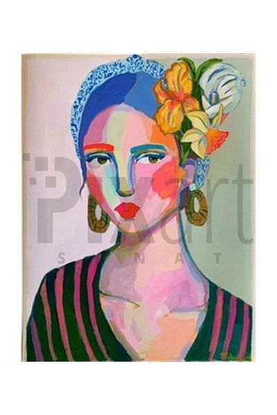 pixartsanat Stylish Woman Pixart Art Diamond Mosaic Painting Diamond Turkey 43*55