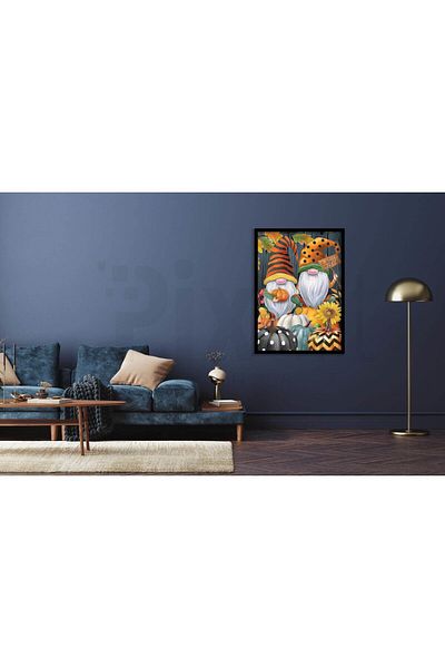 pixartsanat Autumn Gnomes Pumpkins 30 * 40cm Pixart Art Diamond Mosaic Painting Diamond Turkey