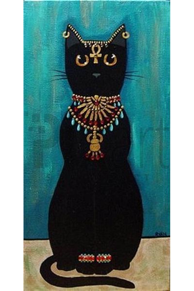 pixartsanat Egyptian Cat Pixart Art Diamond Mosaic Painting Diamond Turkey 38*70