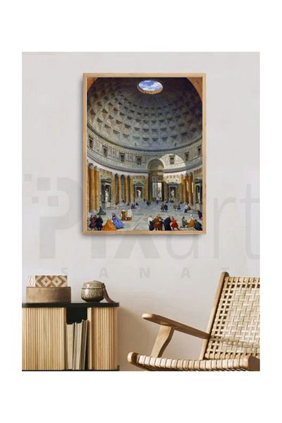 pixartsanat Giovanni Paolo Pannini - Inside Pantheon, Rome Pixart Art Diamond Mosaic Painting Diamond Turkey 40*60