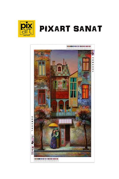 pixartsanat Peaceful Neighborhood 33x60 PixArt Art Diamond Mosaic Painting Diamond Türkiye
