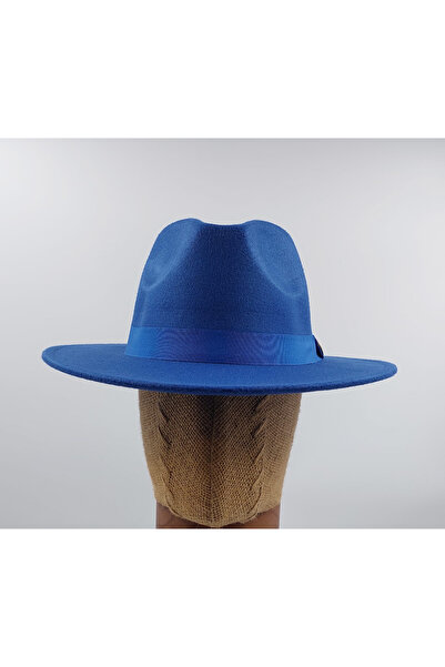 FELLMENS Сакс Синя Металева Кнопка Деталізована Панамська Фетрова Капелюх