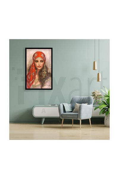 pixartsanat Red Written Woman Pixart Art Diamond Mosaic Painting Diamond Türkiye 40*60