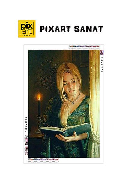 pixartsanat Beautiful Girl with Blonde Hair 35x52 PixArt Art Diamond Mosaic Painting Diamond Turkey
