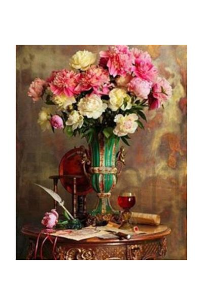 pixartsanat Flowers from the Old Period Pixart Art Diamond Mosaic Painting Diamond Turkey 53*67