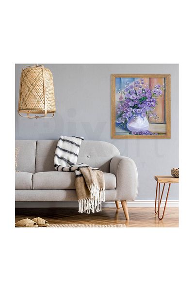 pixartsanat Purple Wild Flowers Pixart Art Diamond Mosaic Painting Diamond Turkey 66*78