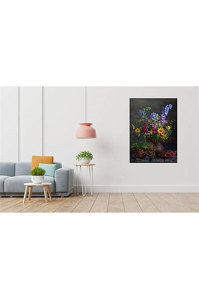 pixartsanat Flowers And Strawberries in Vase Pixart Art Diamond Mosaic Painting Diamond Turkey 36*71