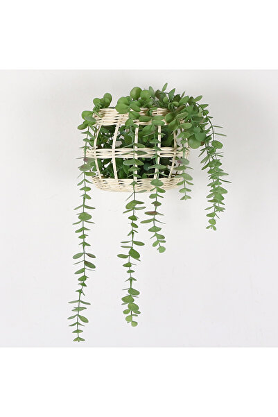 Mylamp Linda 19x15 cm. Rattan Beyaz Dekoratif Obje