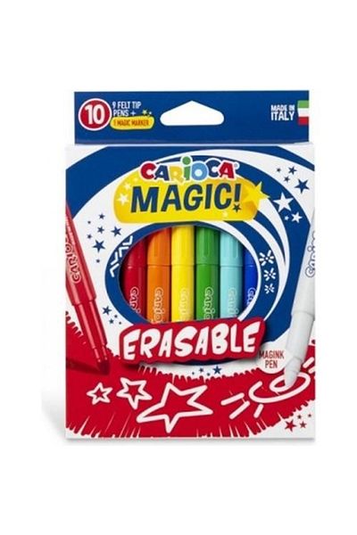 CARIOCA Erasable Magic Felted Paint Pen (9 COLORS 1 CORRIGER WHITE PEN)