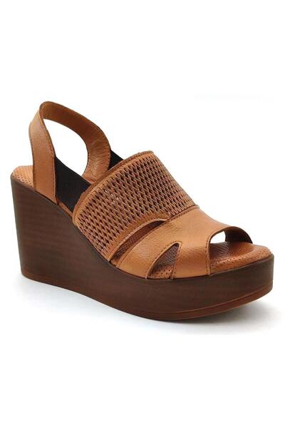 venüs ayakkabı Venüs 2310801 Günlük Hakiki Deri Sandalet-Taba