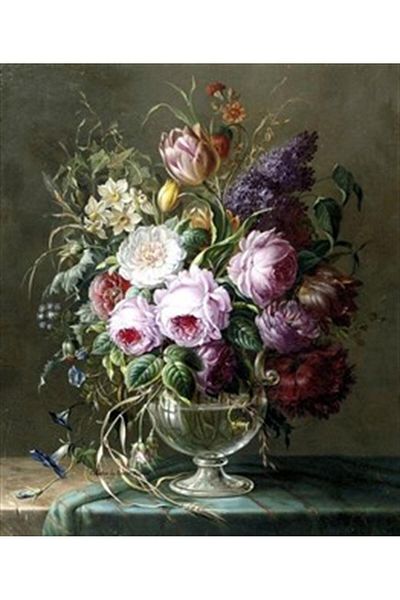 pixartsanat Flowers in Glass Vase with Pale Colors Pixart Art Diamond Mosaic Painting Diamond Turkey 66*76