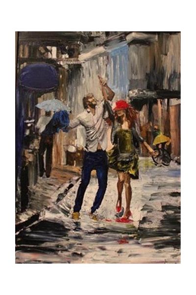 pixartsanat Pair in the Street Pixart Art Diamond Mosaic Painting Diamond Turkey 53*73