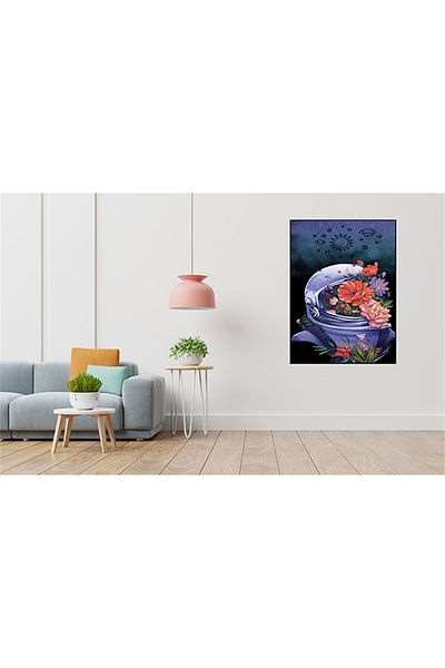 pixartsanat Floral Astronaut Pixart Art Diamond Mosaic Painting Diamond Turkey 36*69