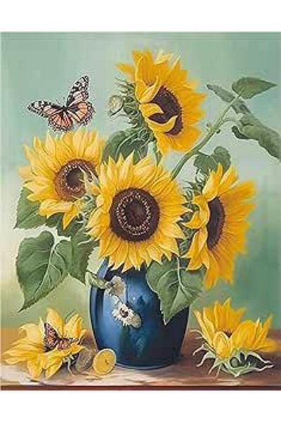 pixartsanat Van Gogh Sunflowers 30x40 PixArt Art Diamond Mosaic Painting Diamond Turkey