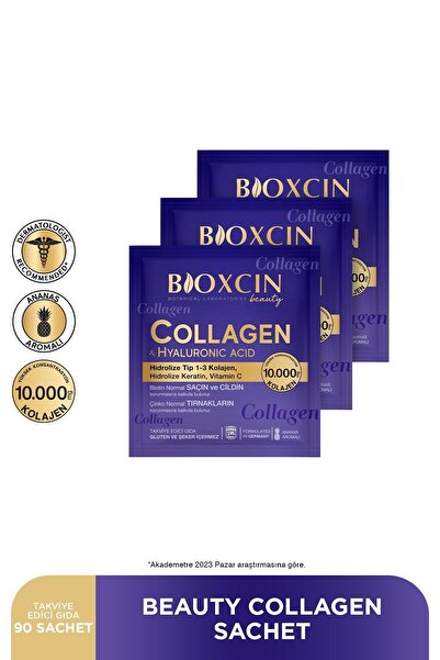 Bioxcin Beauty Collagen Toz Saşe 10.000 Mg 3 Al 2 Öde Tip 1 - Tip 3 Hidrolize Kolajen - Keratin
