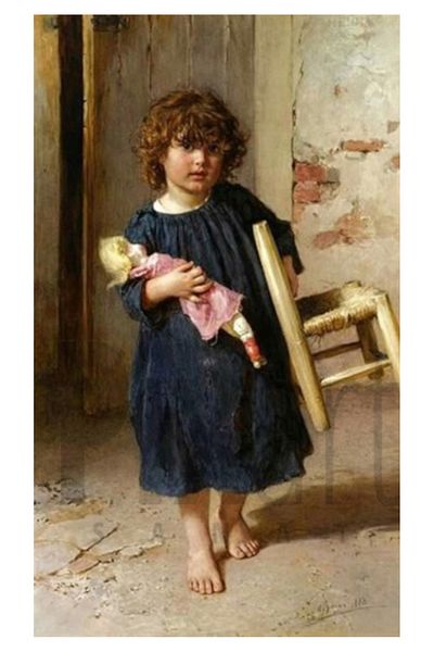 pixartsanat Little Girl with Baby Pixart Art Diamond Mosaic Painting Diamond Turkey 38*69
