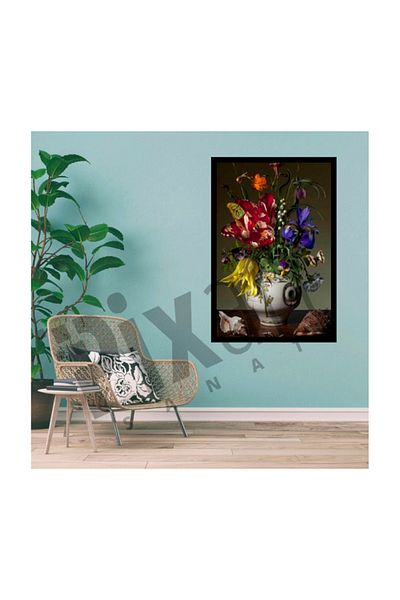 pixartsanat Perfect Flowers with Large Leaves Pixart Art Diamond Mosaic Painting Diamond Turkey 35*53