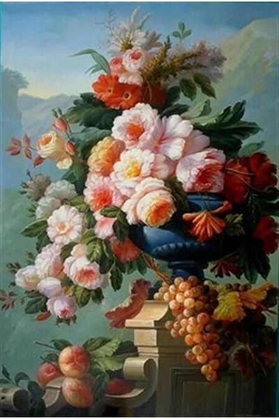pixartsanat Flower Bouquet from the Old Period Pixart Art Diamond Mosaic Painting Diamond Turkey 58*83