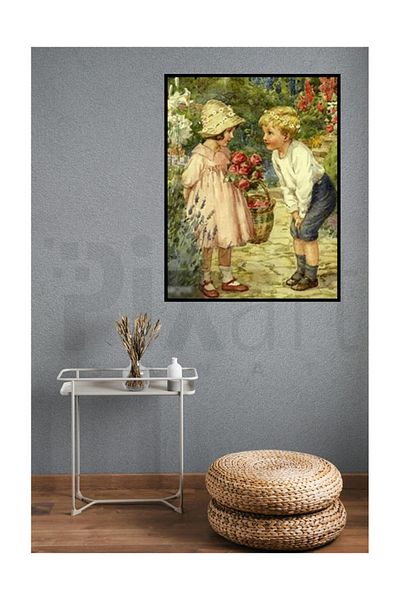 pixartsanat Girl And Friend With Flowers Pixart Art Diamond Mosaic Painting Diamond Turkey 66*83