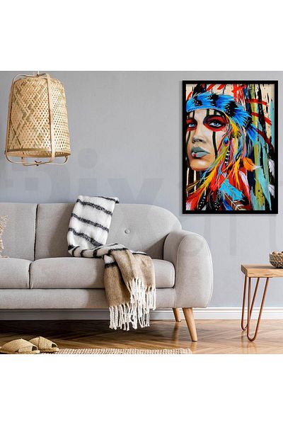 pixartsanat Colorful Human 30 * 40 cm PixArt Art Diamond Mosaic Painting Diamond Turkey