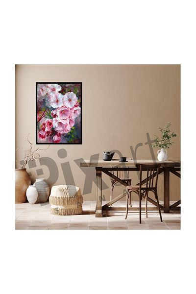 pixartsanat Cherry Blossom Drawing Pixart Art Diamond Mosaic Painting Diamond Turkey 50*62