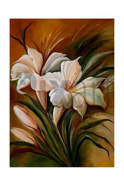 pixartsanat White Lily Pixart Art Diamond Mosaic Painting Diamond Turkey 51*71