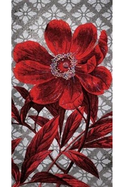 pixartsanat Red Flower Wallpaper Pixart Art Diamond Mosaic Painting Diamond Türkiye 30*53