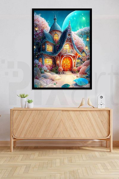 pixartsanat House in the Forest 30*40 PixArt Art Diamond Mosaic Painting Diamond Turkey