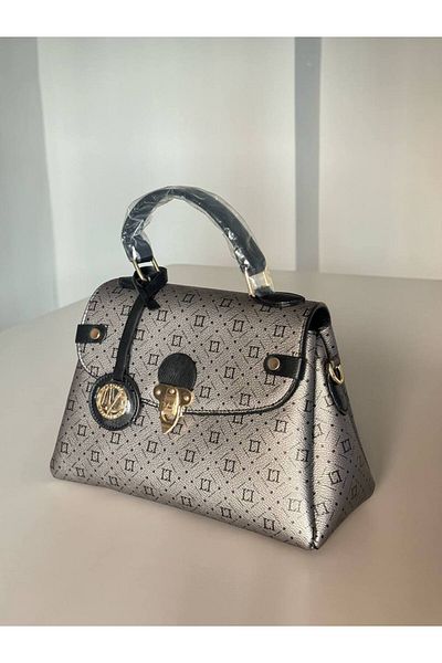 Levidor Geantă de damă din piele artificială, imprimată utilă, elegantă, de mână și de umăr